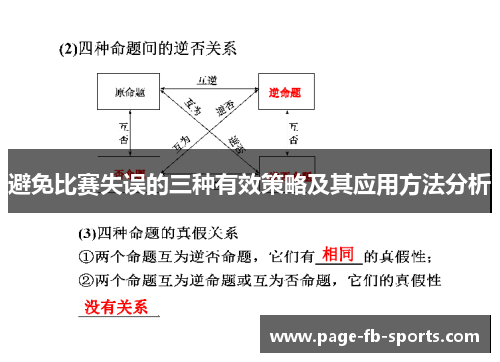 避免比赛失误的三种有效策略及其应用方法分析
